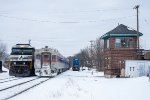 An outbound passes ED-8 next to Ayer tower